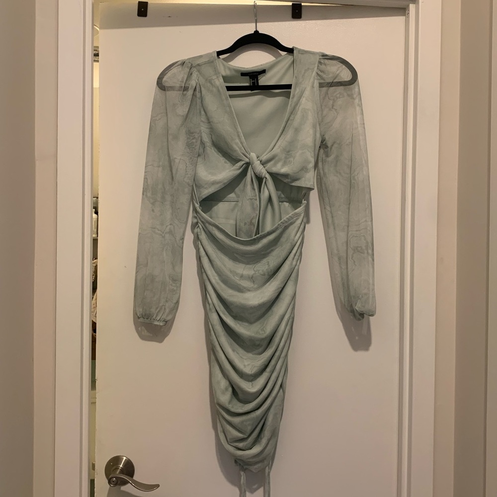 Forever 21 mesh ruched dress